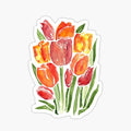 Orange Watercolor Tulips