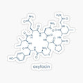 Oxytocin hormone molecule.  Skeletal formula.