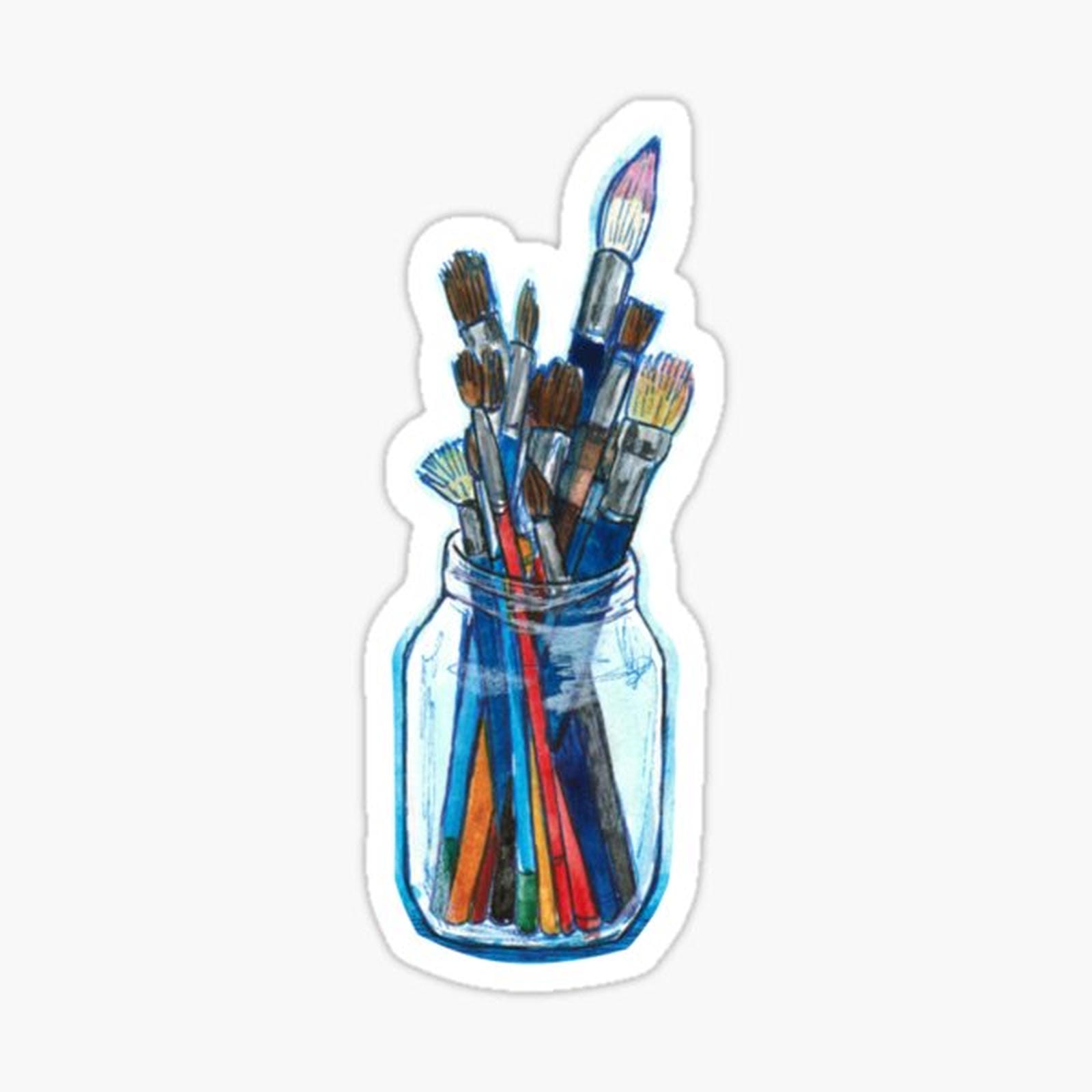 Paintbrushes In a Jar