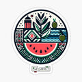 - Palestine Flag Motifs Watermelon Olive Tree