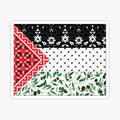 Palestinian Flag with Patterns of Olives and Keffiyeh