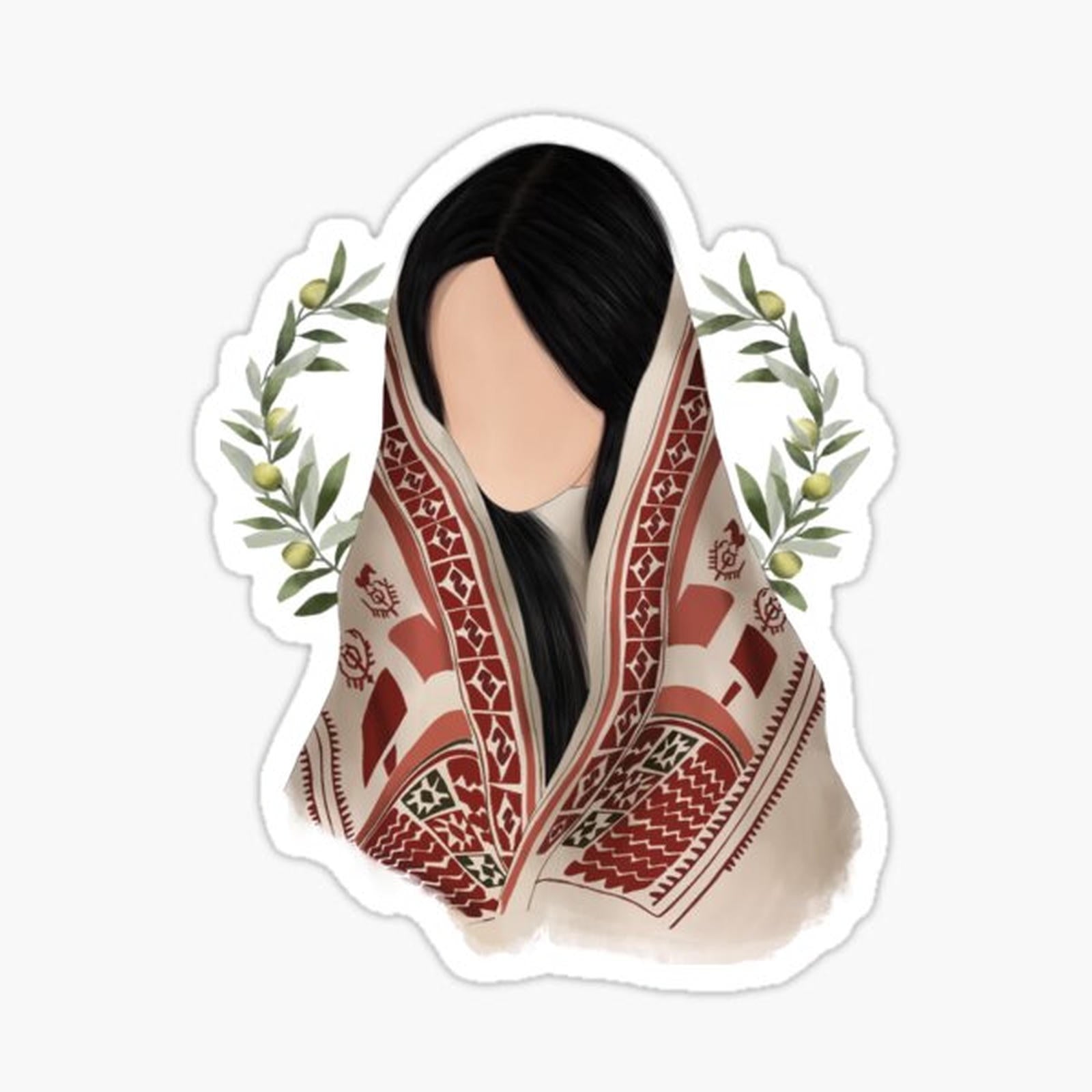 Palestinian woman wearing a traditional thoub