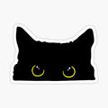 Peeking black kitty cat Silhouette