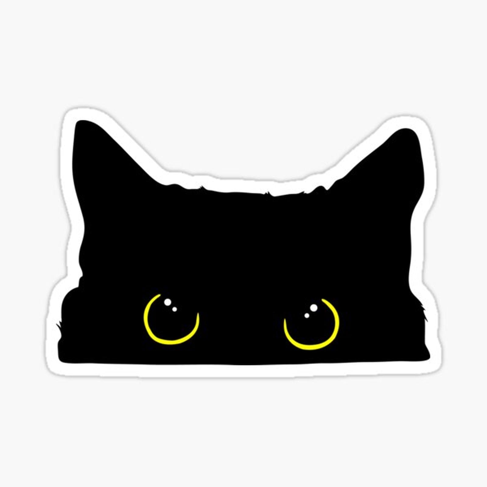 Peeking black kitty cat Silhouette