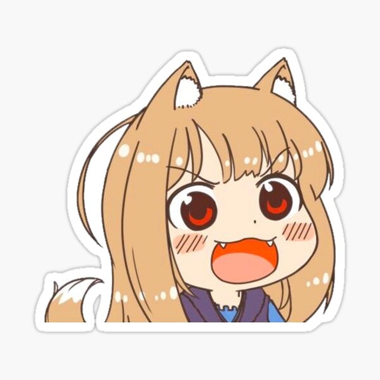 Peeking Chibi Holo Angry - Spice and Wolf