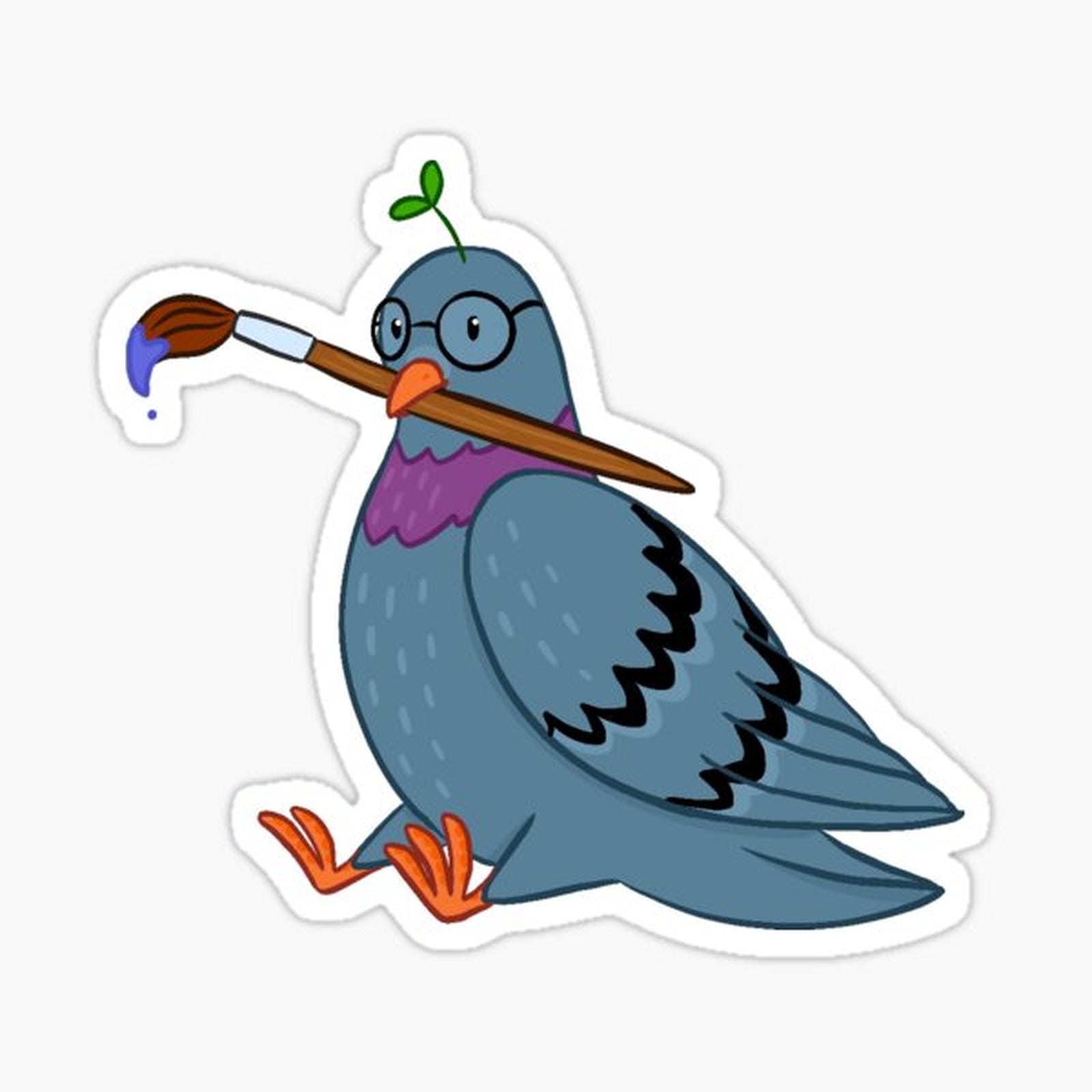 Pigeon with paint