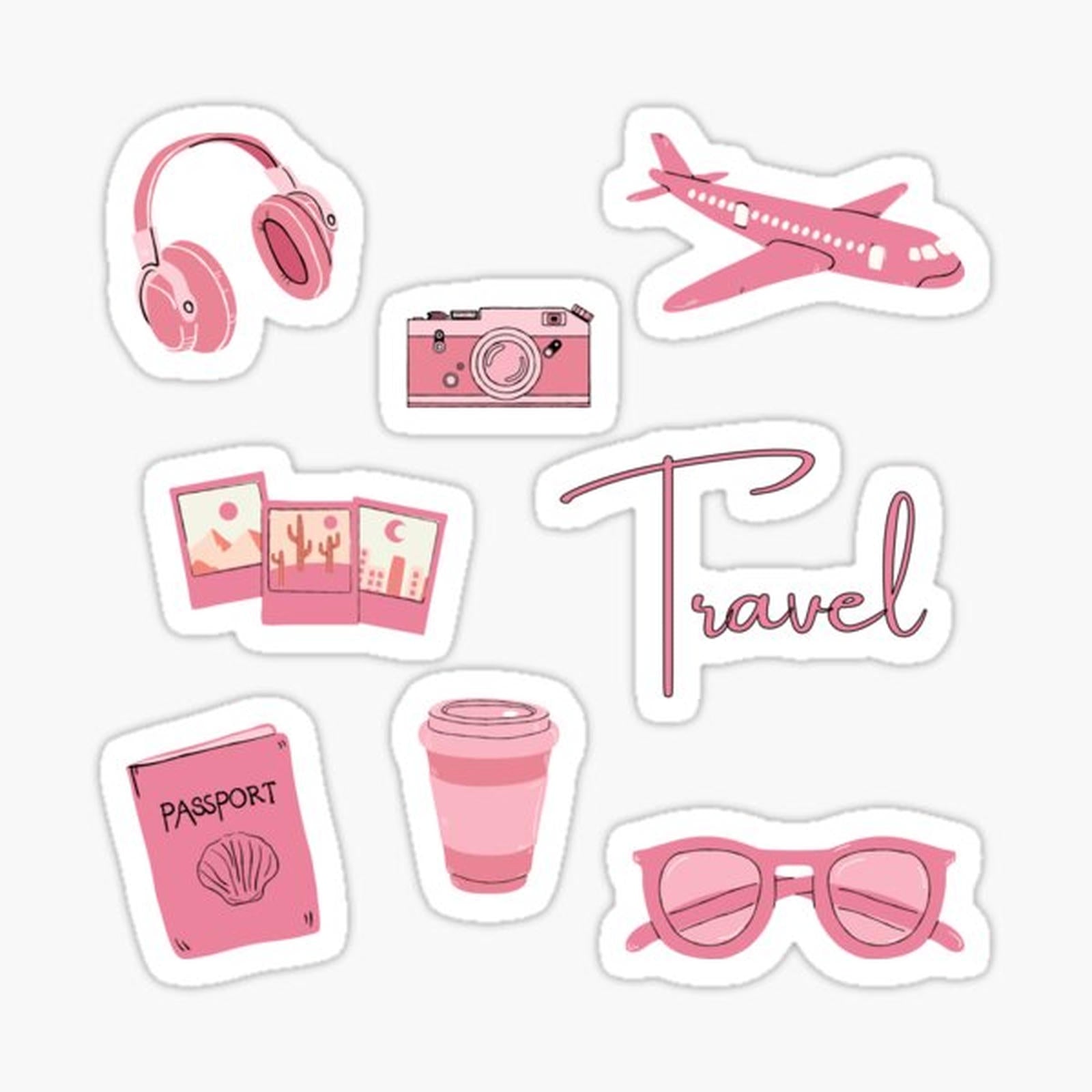 Pink Aesthetic - Travel Sticker Pack
