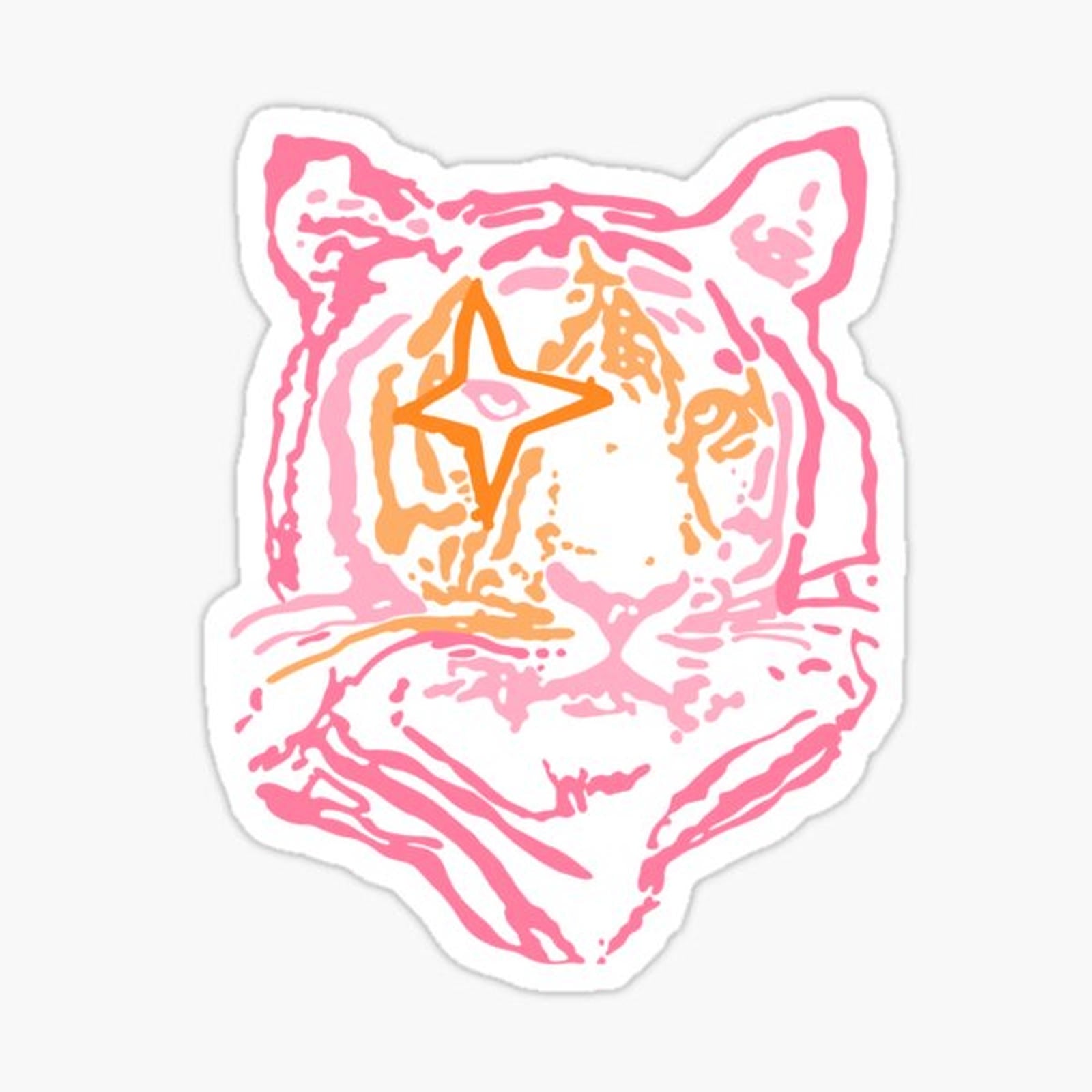 pink and orange star tiger