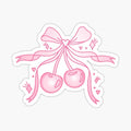 Pink cherries with sparkles and bow.