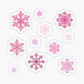 Pink Snowflake Doodle Pack