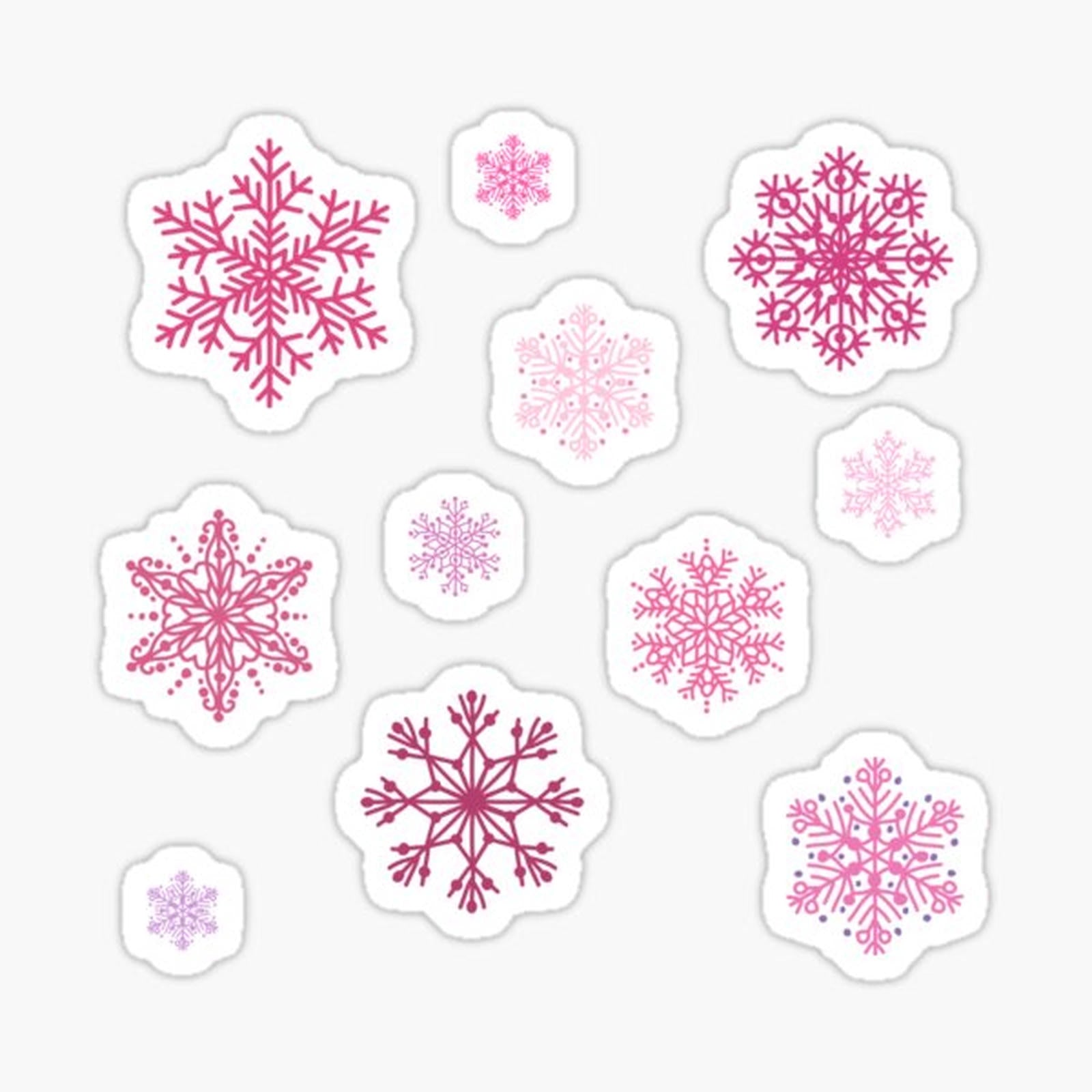 Pink Snowflake Doodle Pack