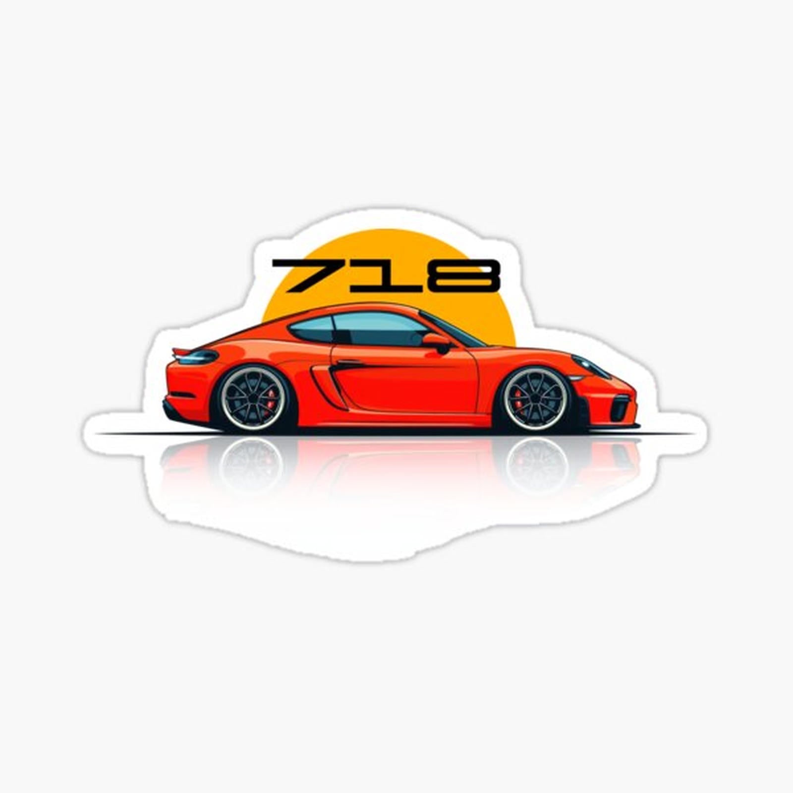 Porsche 718 Cayman Sun Beach Illustration