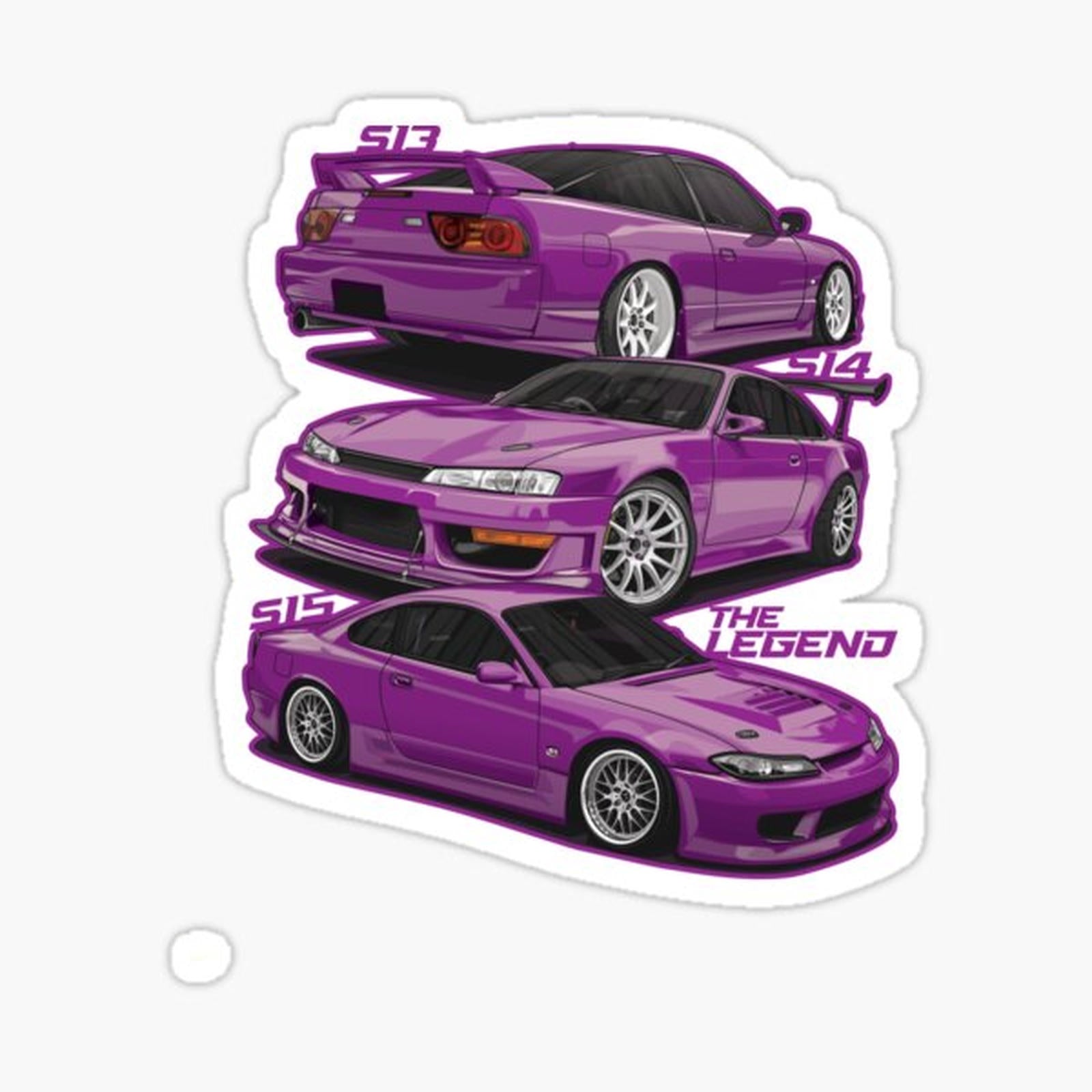 Purple Legendary Silvia S13 S14 S15 - Timeless Automotive Heritage Art
