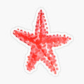 Red starfish watercolor