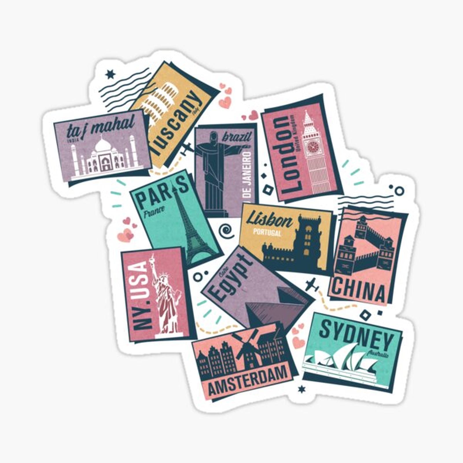 Retro Postcards __ white background