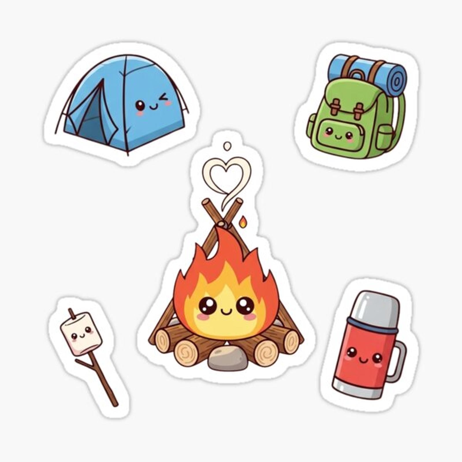 Set Cute Camping