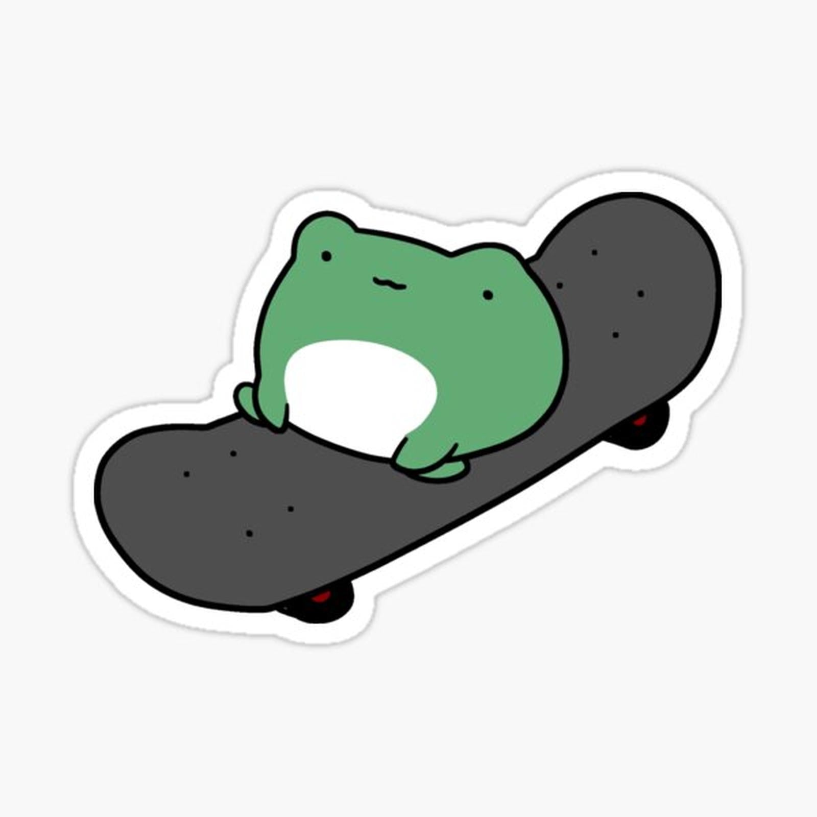 Skateboarding Frog