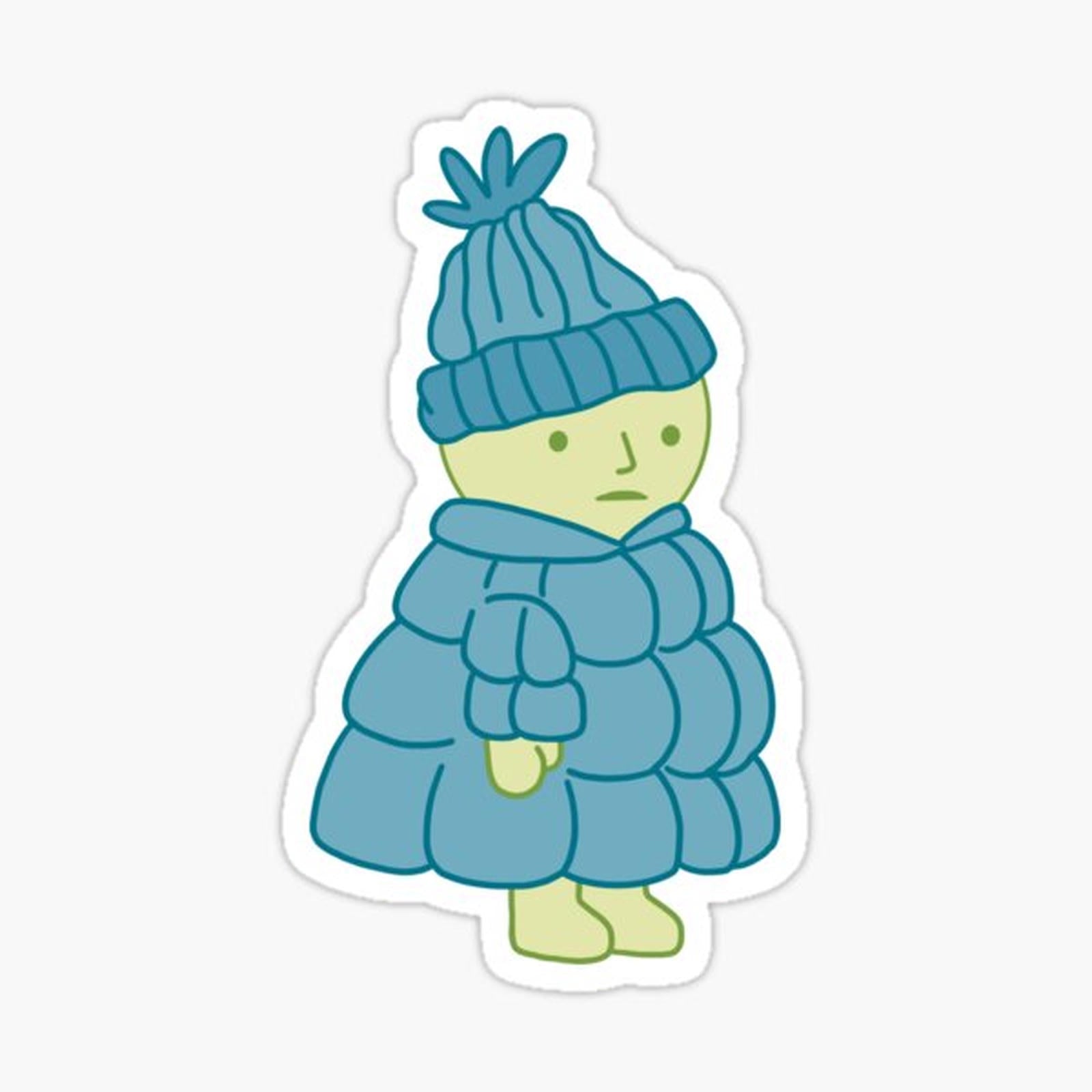 smiski in a puffer jacket