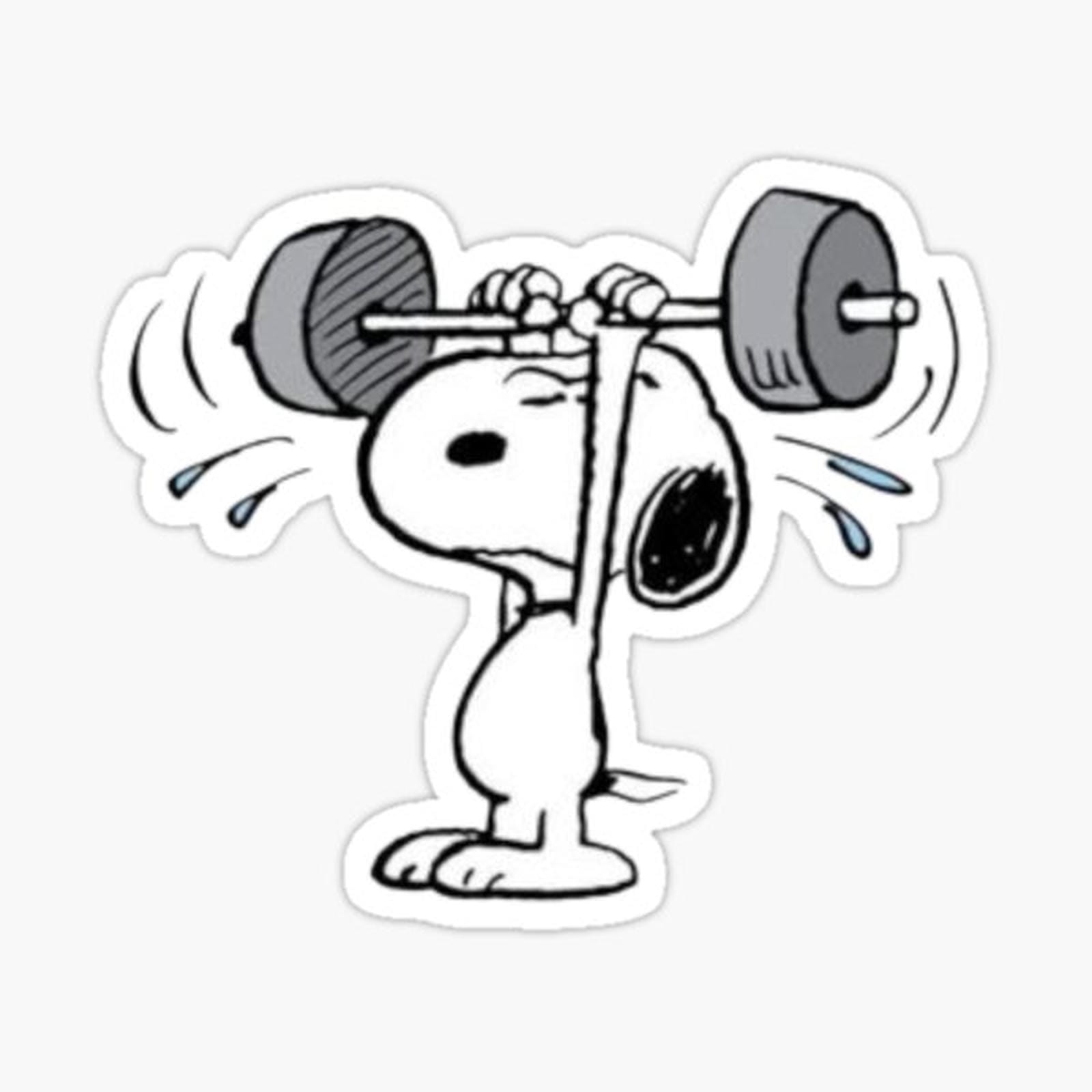 Snoopy Lifting Weights