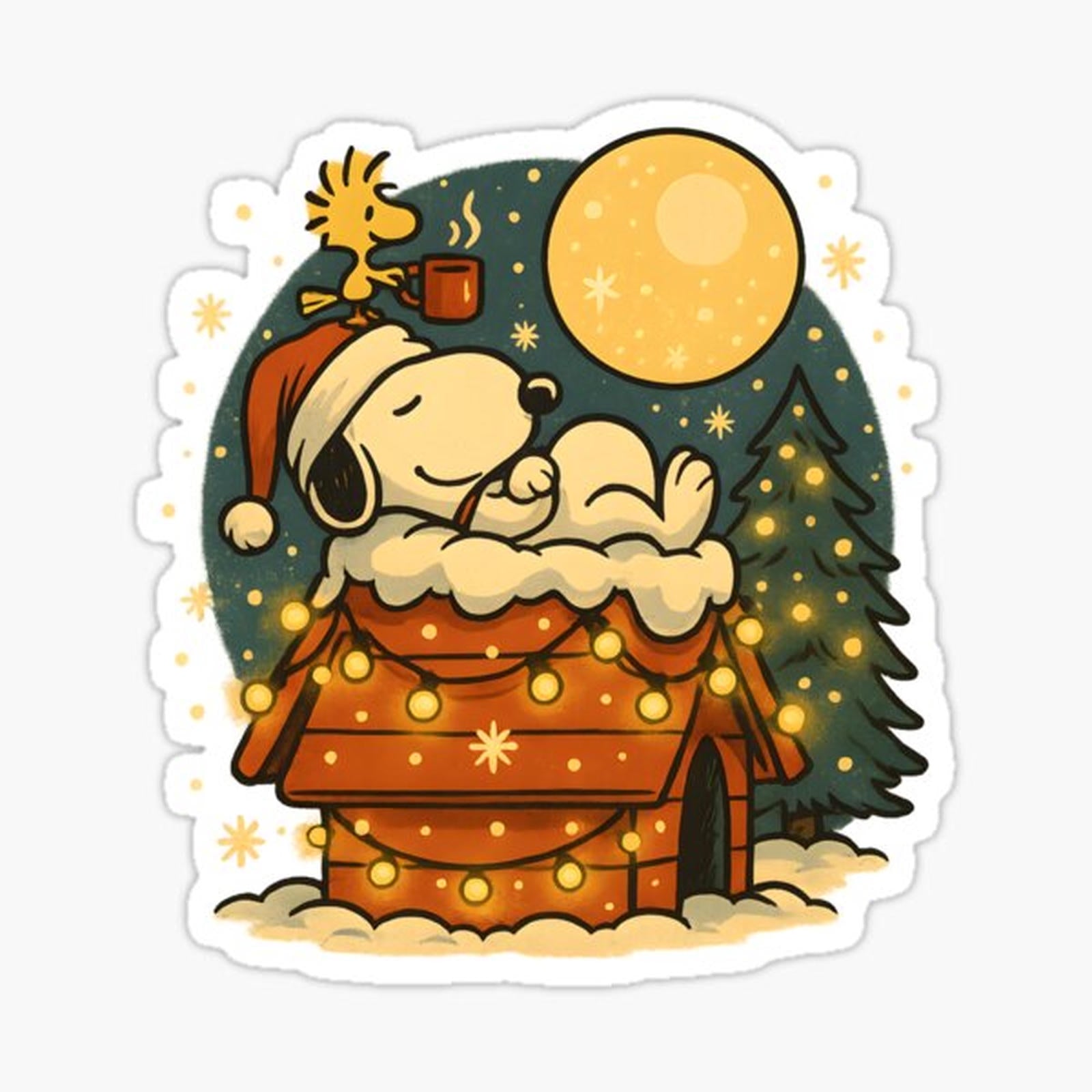 Snoopy’s Cozy Christmas Eve – Peanuts-Inspired Holiday Art _ Warm Winter Nostalgia