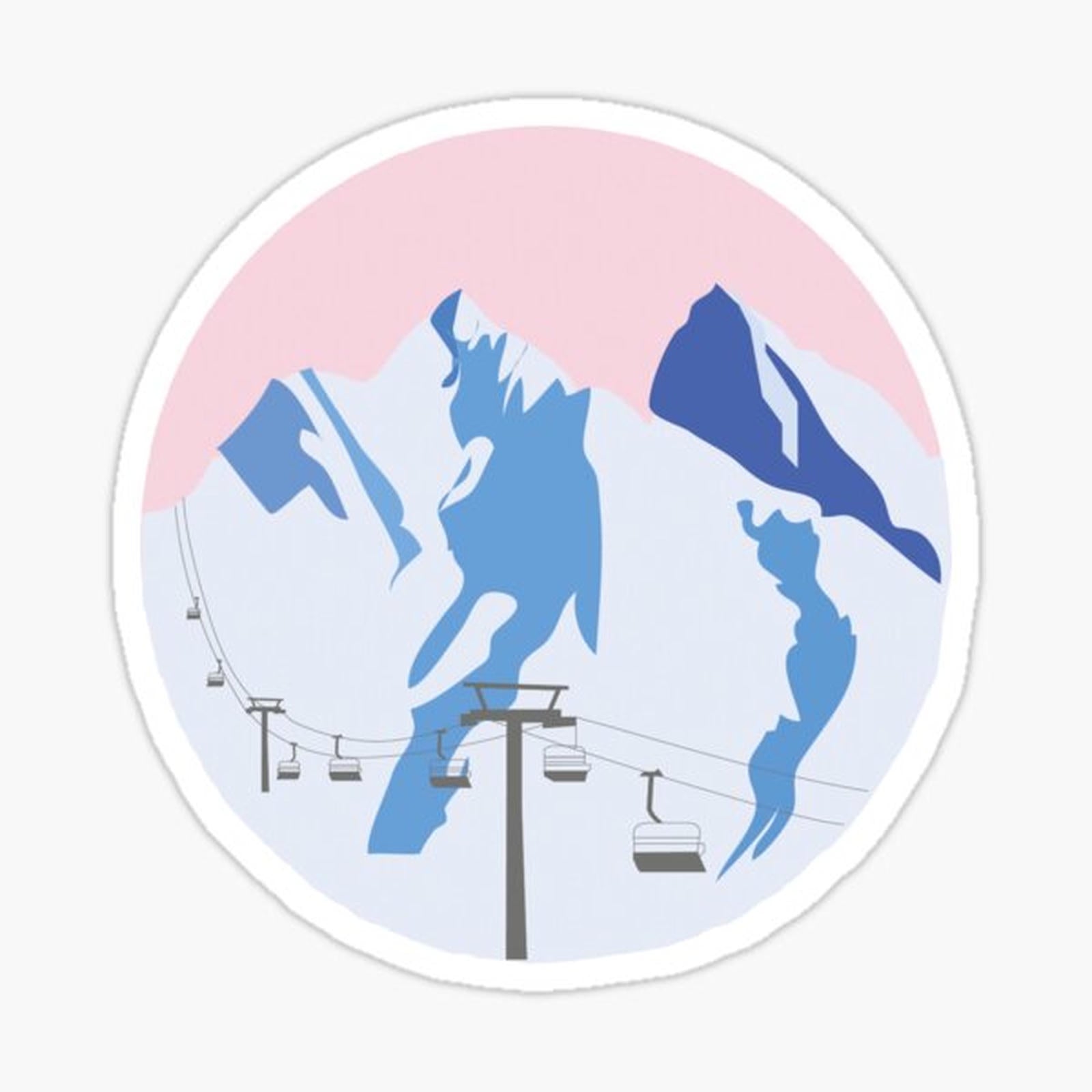 Snowy Mountains _ Ski Sticker