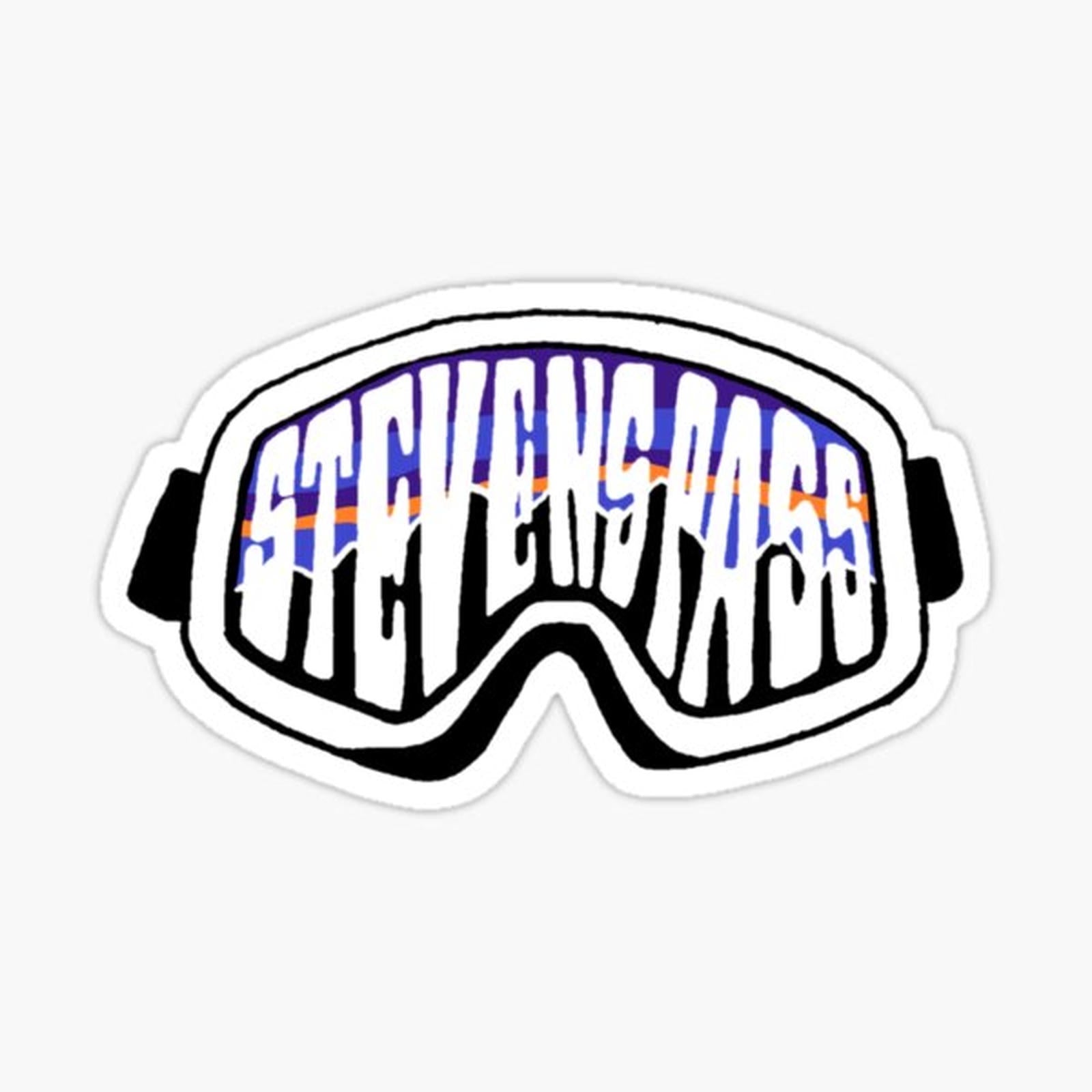 Stevens Pass White Goggles - Mountain Vibes Sticker