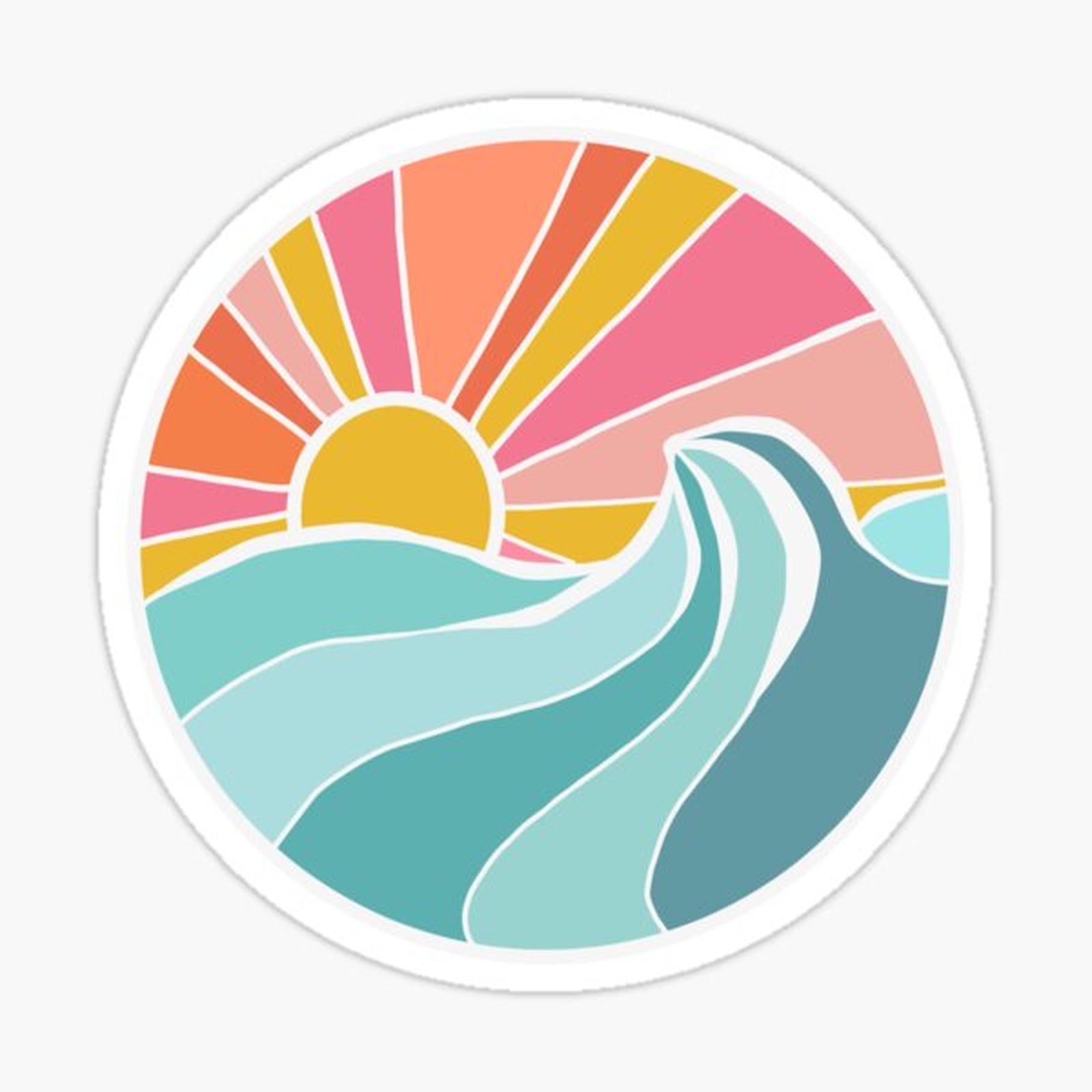 Sunset Cartoon Wave