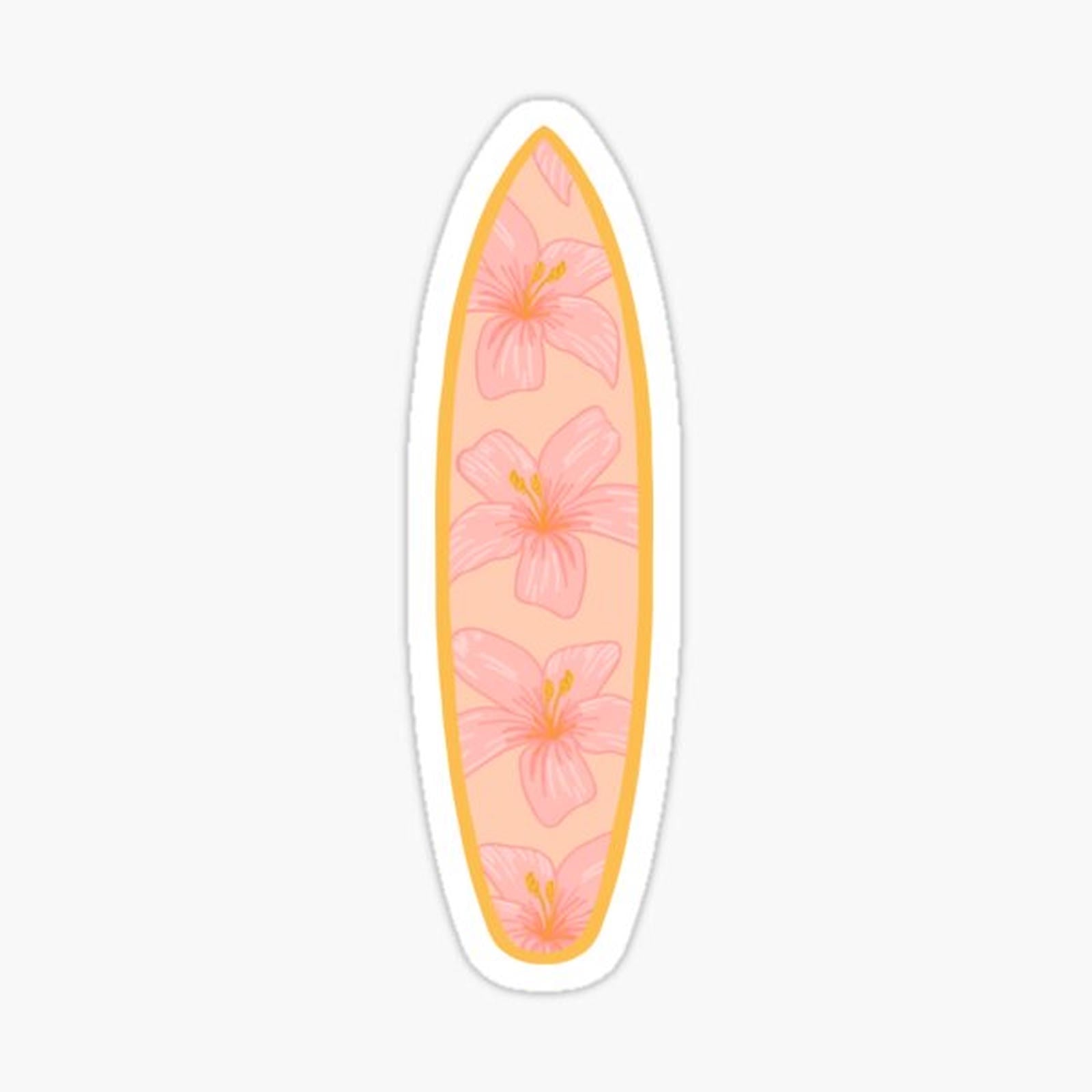 Surfboard - hibiscus pattern