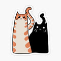 Tabby Cat and Black Cat