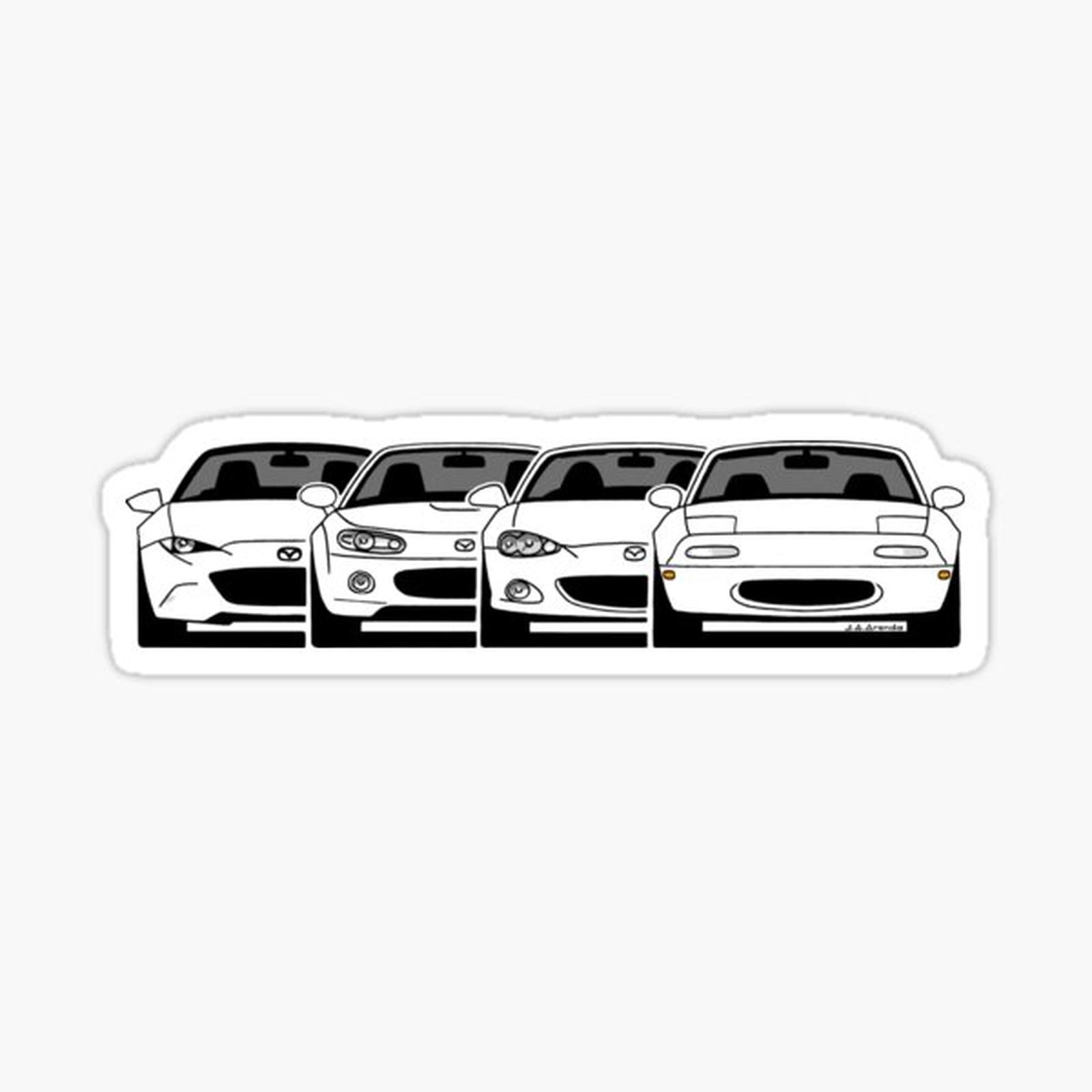 The four generations of the legendary Japanese roadster