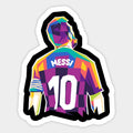 colorful soccer player with the number ten on his shirt and headphones in his ears