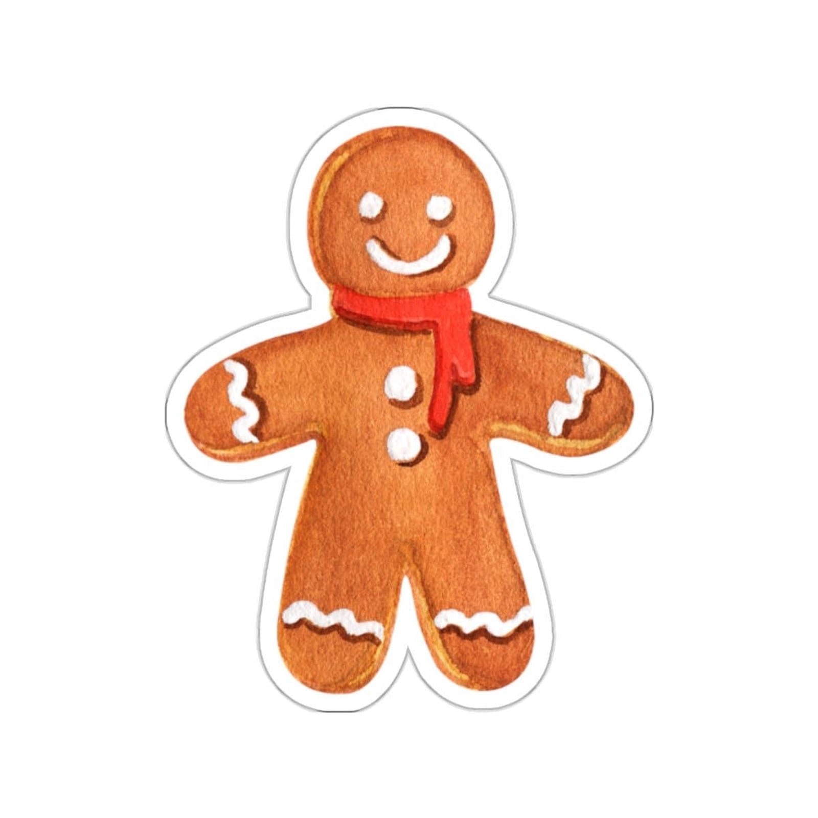 a ginger sticker with a red scarf around it's neck