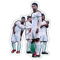 group of soccer players standing next to each other