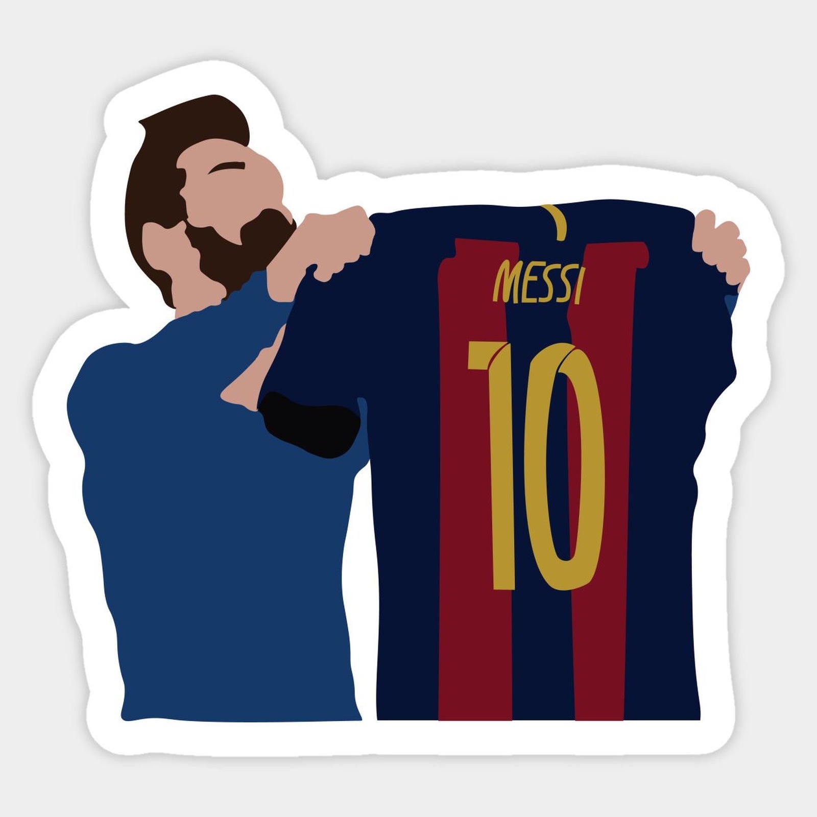 man holding up a shirt with the number 10 on it, in front of his face