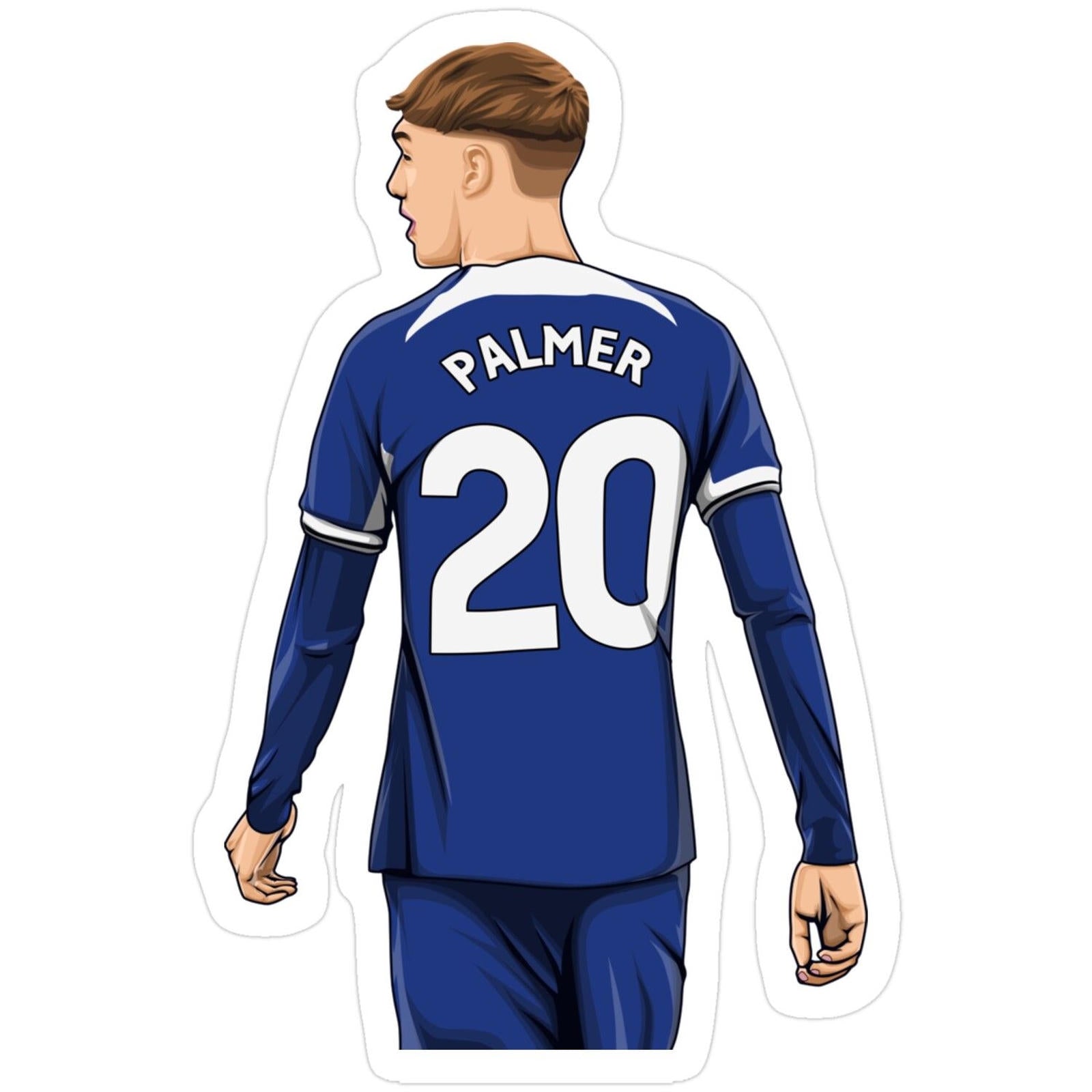 man in blue soccer uniform with the number 20 on it