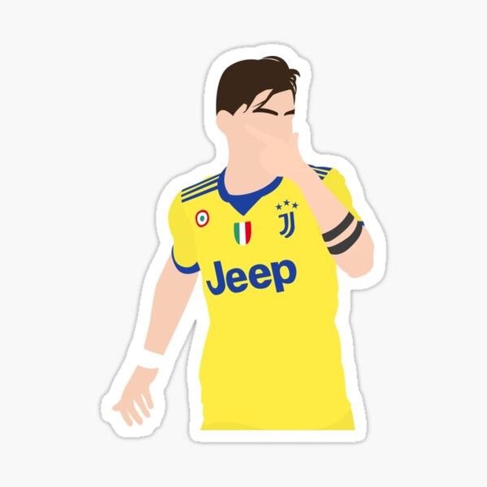 man in yellow jersey holding his hand to his face