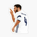 man with a goatee pointing at something in his hand sticker on a white background