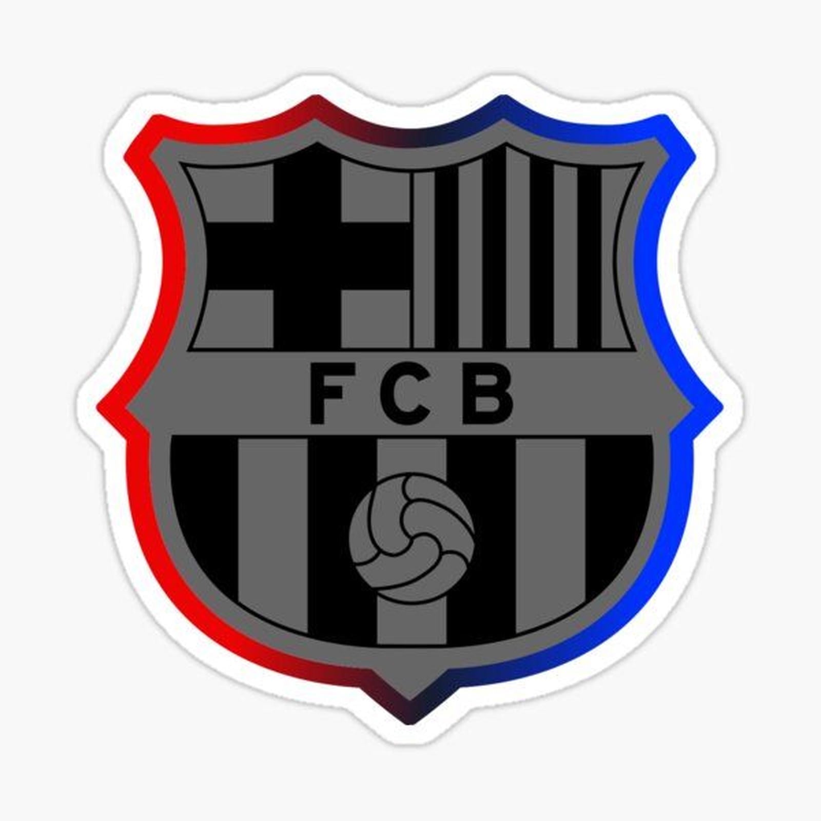 soccer emblem sticker with the word f c b on it's side