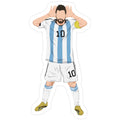 soccer player is covering his face with his hands while standing in front of the camera