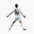 soccer player with his arms out in the air
