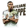 an image of a soccer player with his arms crossed and the words kylian appre written above him