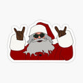 santa clause pointing to the sky with his hands in the air and wearing sunglasses sticker
