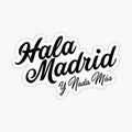 the logo for fala madrid y mada mias sticker on a white background