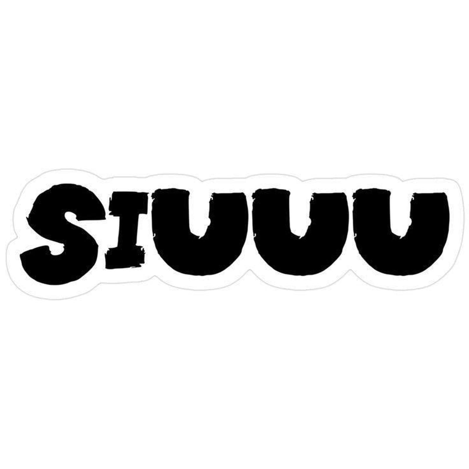 the word stuu written in black ink on a white background stickers are shown