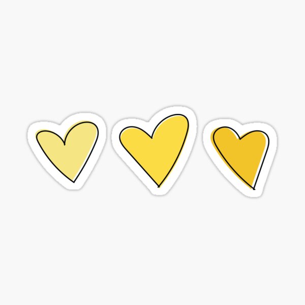 three yellow hearts