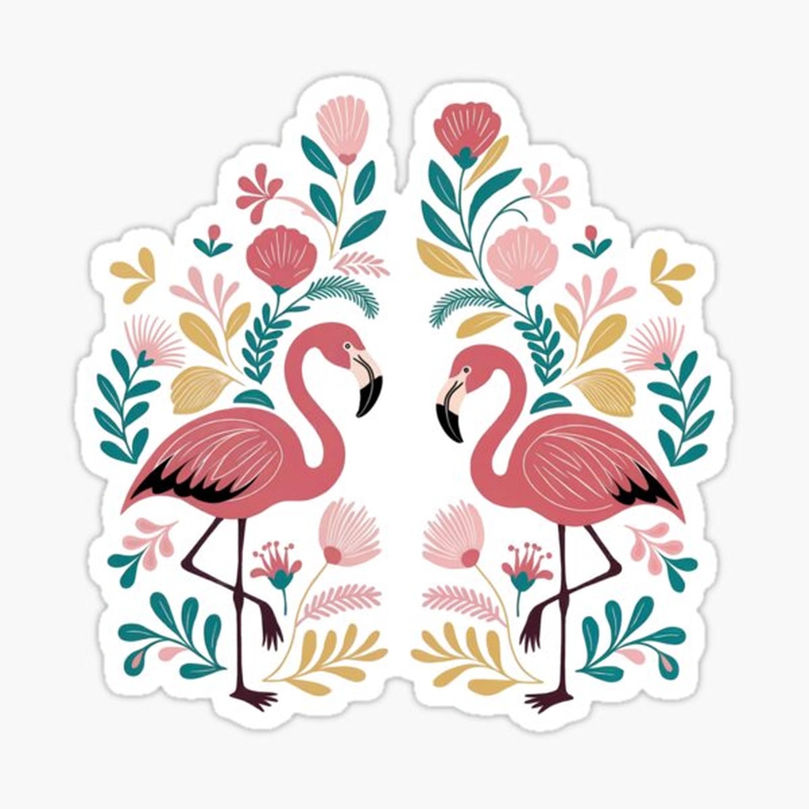 Two flamingos