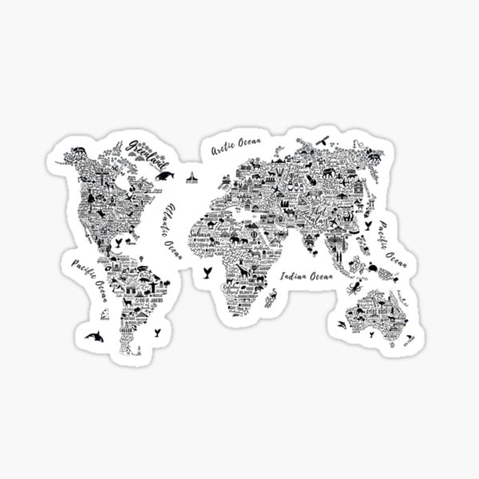 Typography World Map.