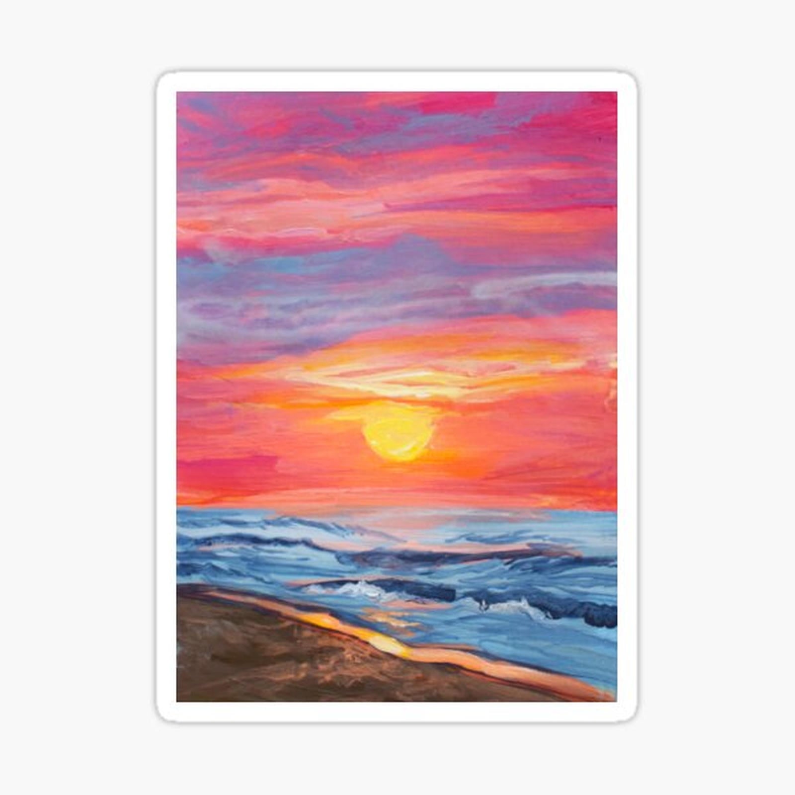 Vibrant summer beach sunset