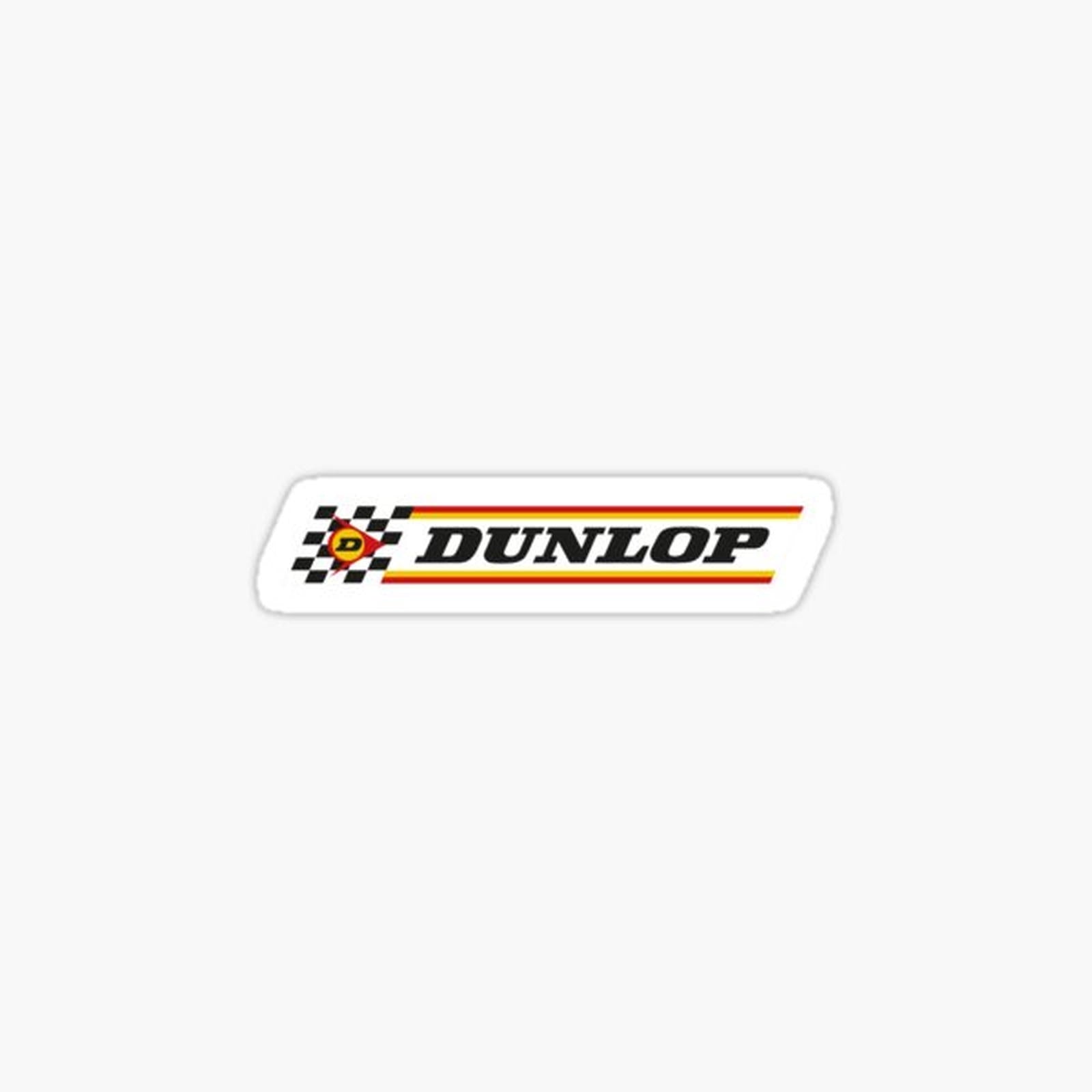 Vintage Dunlop racing banner and sticker art