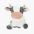 watercolor cow b&w